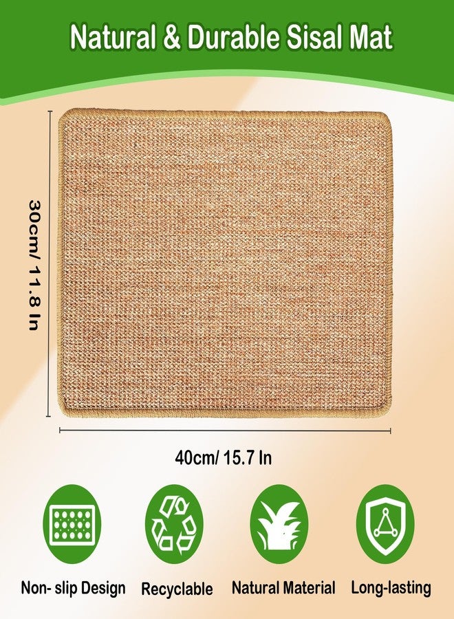 Mooydee Rabbit Scratching Pad, 16 x 12 Inch Natural Sisal Bunny Scratch Mat Scratcher Mats Claws and Teeth Care for Biting Sleeping Nesting Small Animal Bedding Chew Toys Bed Play Toy (Brown, 1Pc) - Image 2